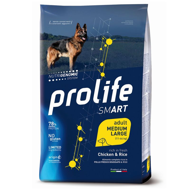 Prolife Smart Adult Medium/Large Pollo e Riso 12kg Prolife Smart Adult Medium/Large Pollo e Riso 12kg